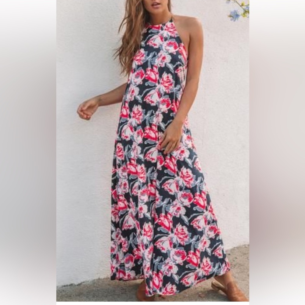 VICI Floral Halter Maxi Dress